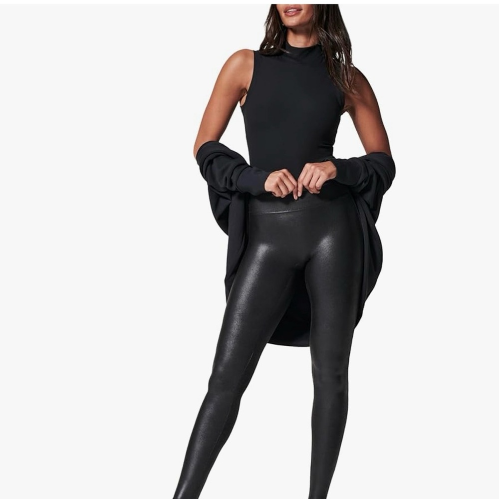 Spanx Black Women's faux leather leggings
